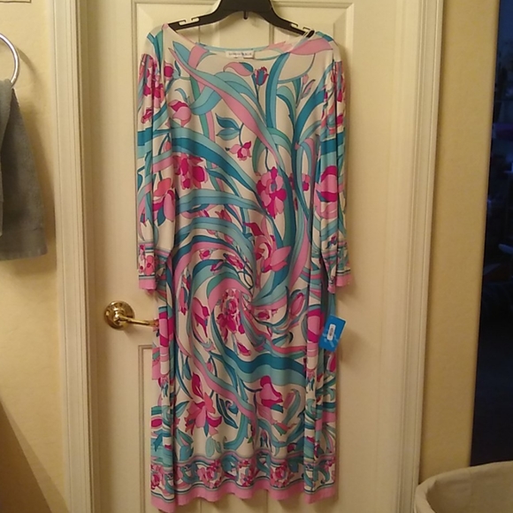 Long Sleeve Rayon Dress - Picture 1 of 4